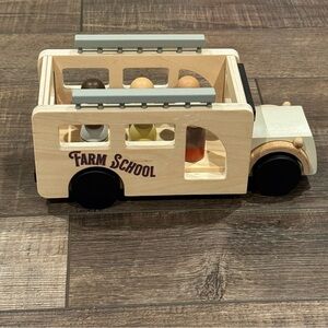 Hearth & Hand with Magnolia Kids Farm School Bus & 6 Pc Peg Set